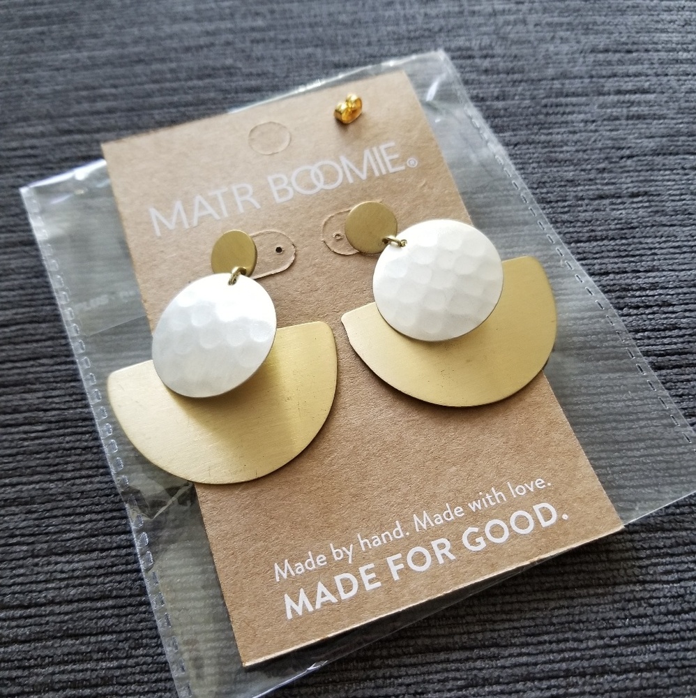 New Matr Boomie Silver & Gold Post Earrings